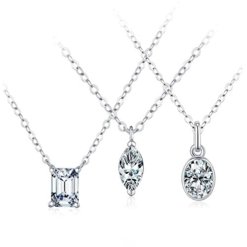 Radiant Geo – Collana con pendente in moissanite