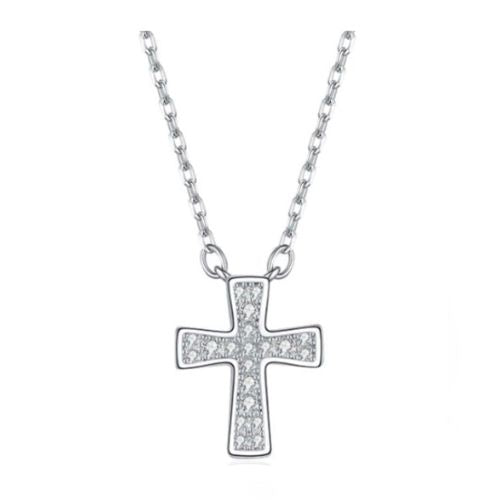 Urban Spark Cross – Ciondolo a croce con moissanite