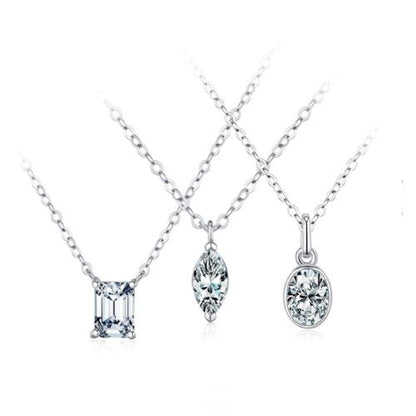 Radiant Geo – Collana con pendente in moissanite