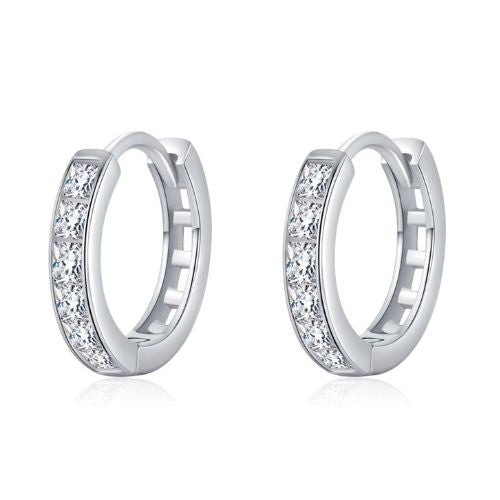 Urban Square – Sparkling Zirconia Hoop Earrings