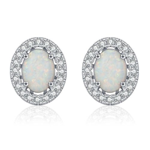 Urban Oval – Opal Halo Ohrstecker