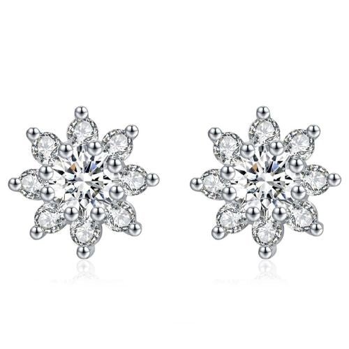Urban Bloom – Moissanite Flower Stud Earrings