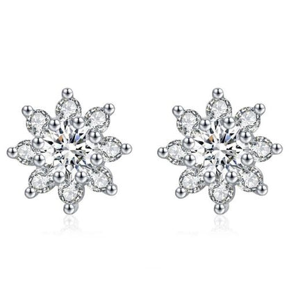 Urban Bloom – Moissanite Flower Stud Earrings