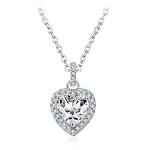 Urban Heart Halo – Moissanit Herz-Anhänger - Alyrah Jewellery
