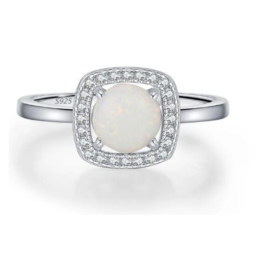 Urban Halo – Exquisite Square & Round Opal Ring