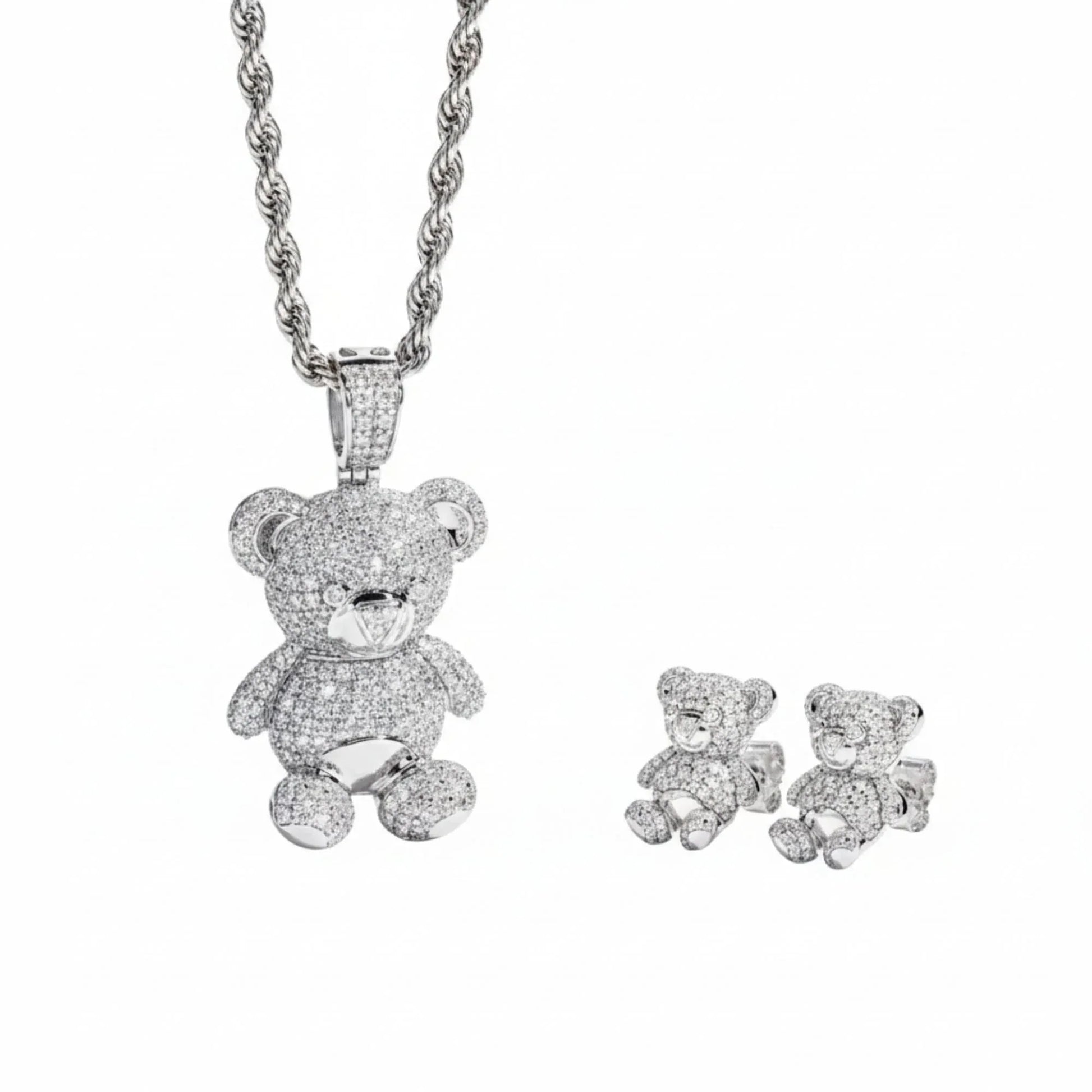 Bear Vibe – Moissanite Bären Schmuckset aus 925 Sterling Silber - Alyrah Jewellery