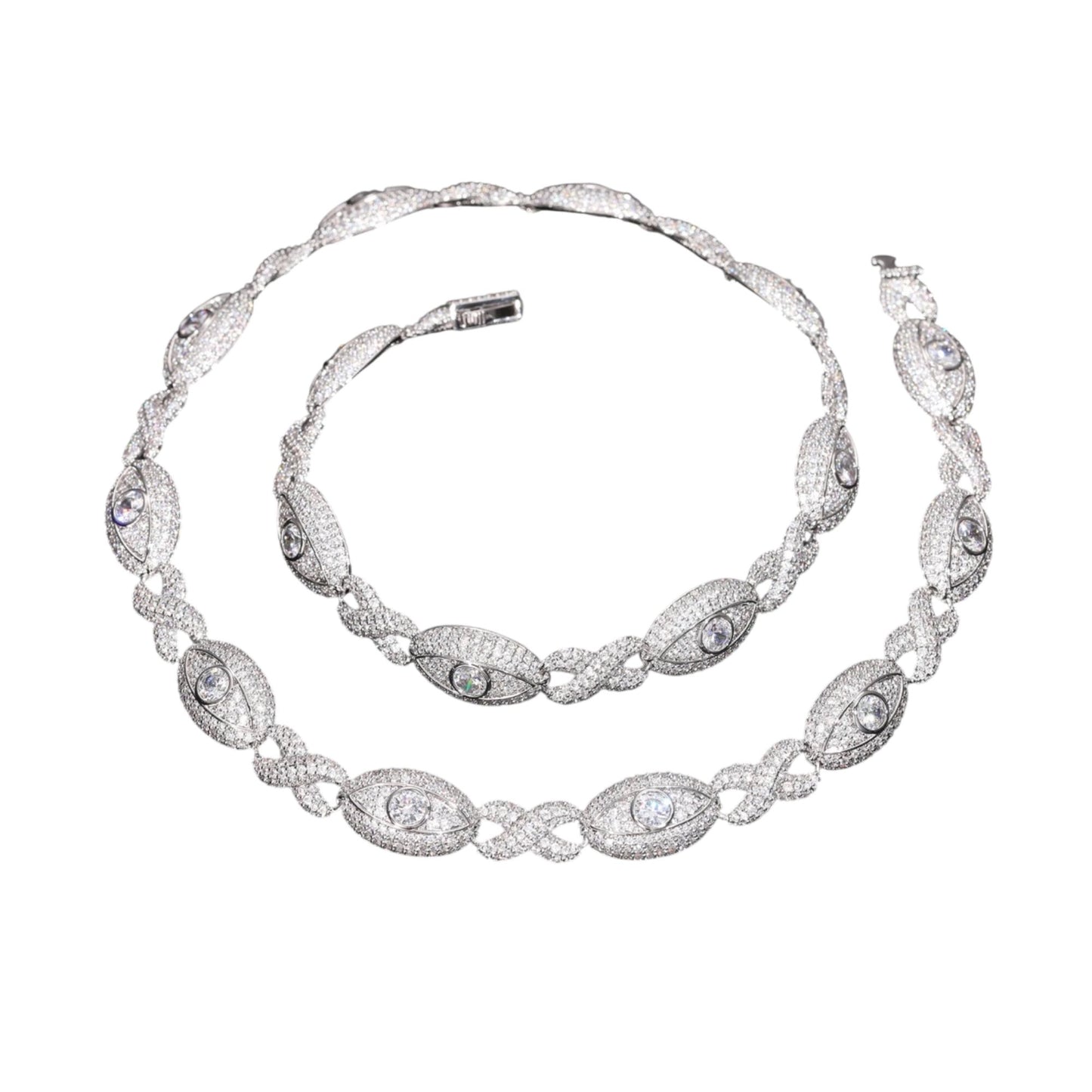 Infinity Cross Ice – Elegant Moissanite Cuban Link Necklace