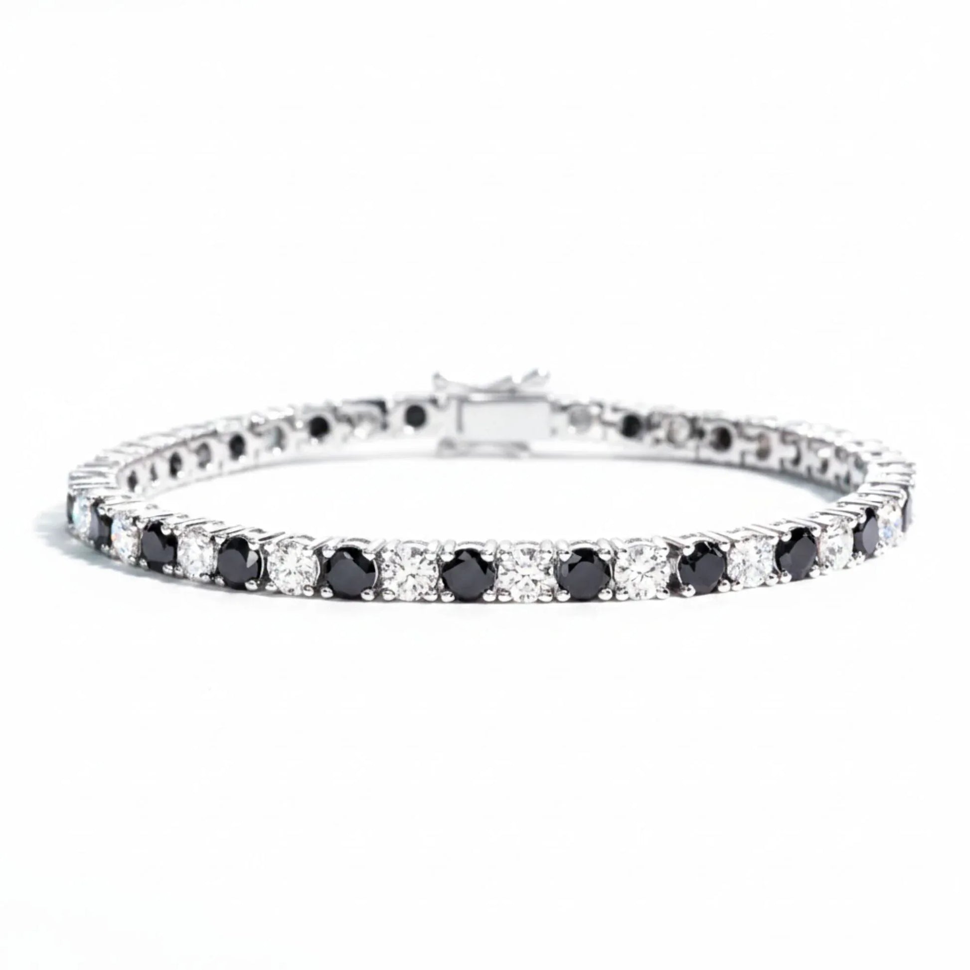 Midnight Royale – Black Moissanite Tennisarmband aus 925 Sterling Silber - Alyrah Jewellery
