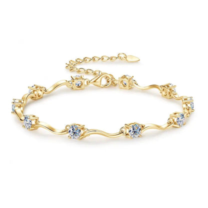 Silver Ribbon Spark – Moissanite Armband