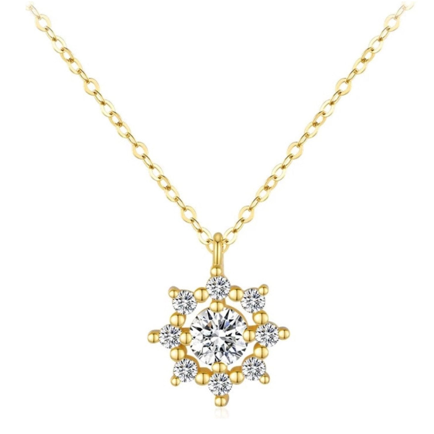 Eternal Snow – 0,5-Karat-Moissanit-Schneeflocken-Anhänger an Halskette