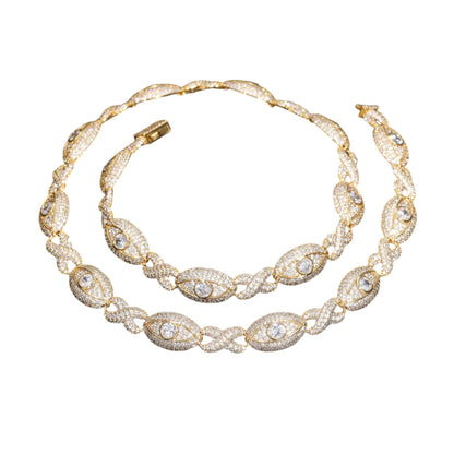 Infinity Cross Ice – Elegant Moissanite Cuban Link Necklace