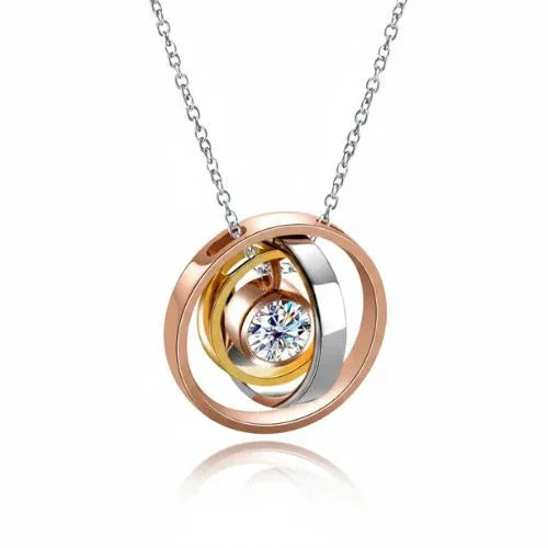 Eternal Love – Moissanite Partner Drei-Schichten Halskette aus 925 Sterling Silber - Alyrah Jewellery