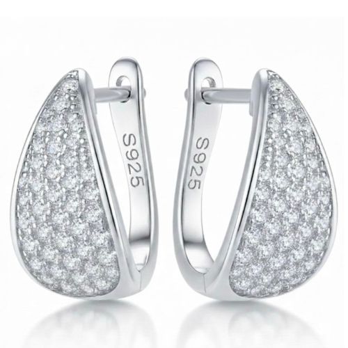 Ewiges Funkeln – Moissanite Creolen aus 925 Sterling Silber, Weißgold Veredelt, Vintage Luxus