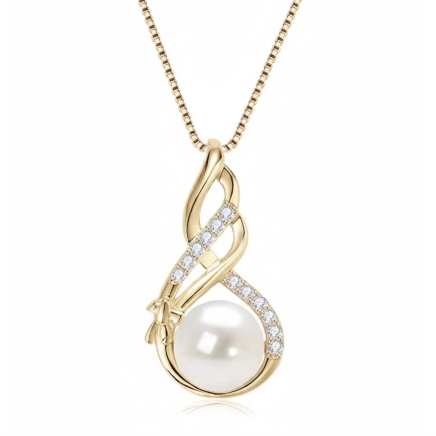 Unendliche Eleganz – 10mm Süßwasserperlen Anhänger Halskette, Sterlingsilber - Alyrah Jewellery