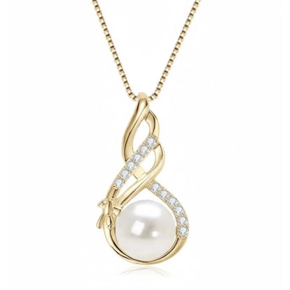 Unendliche Eleganz – 10mm Süßwasserperlen Anhänger Halskette, Sterlingsilber - Alyrah Jewellery