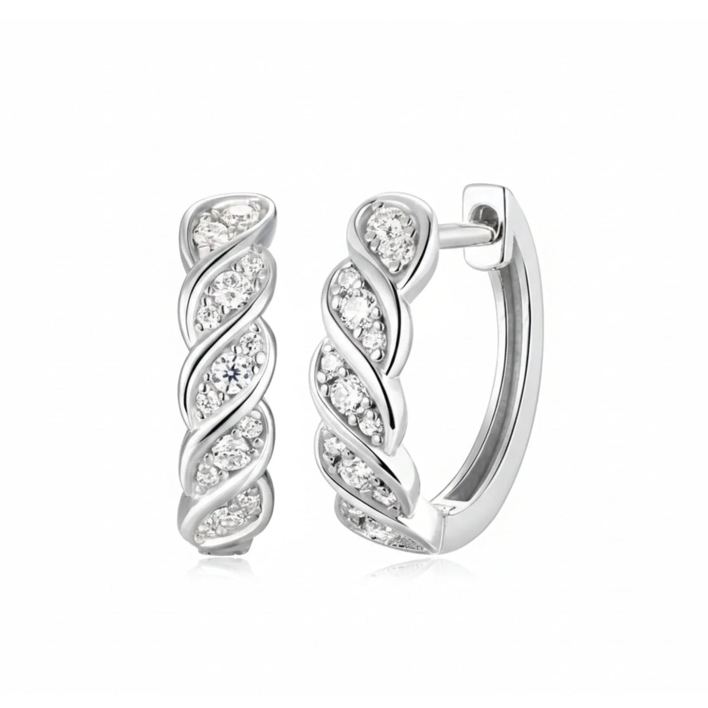 Urban Twist Spark – Moissanite Creolen - Alyrah Jewellery