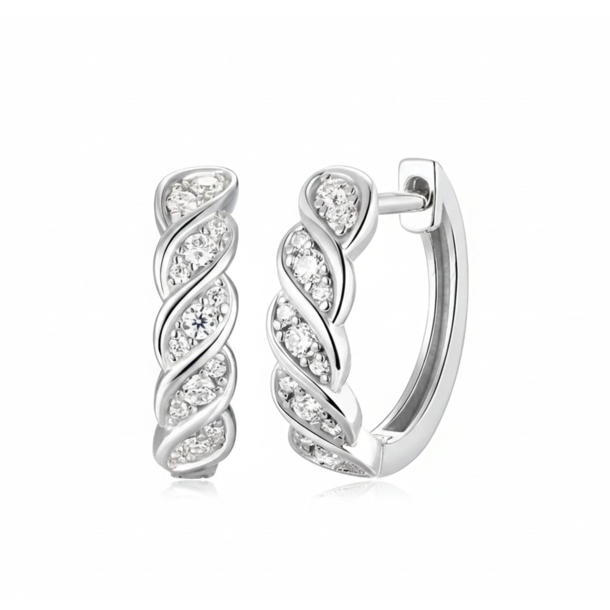 Urban Twist Spark – Moissanite Creolen - Alyrah Jewellery