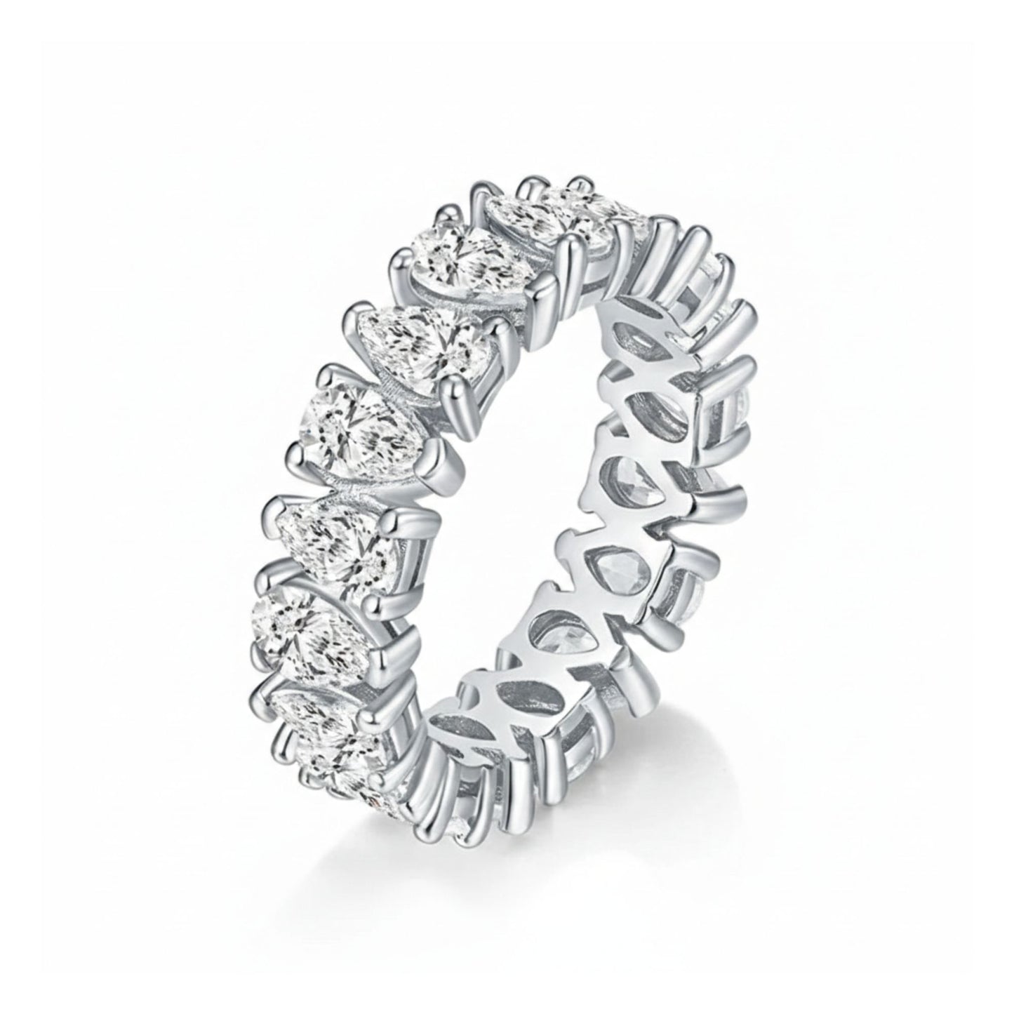 Urban Teardrop Eternity – Wassertropfen-Moissanit-Ewigkeitsring