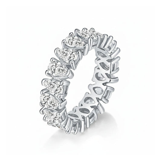 Urban Teardrop Eternity – Wassertropfen-Moissanit-Ewigkeitsring