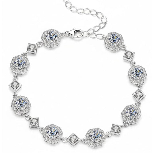 Ewiger Glanz – Klassisches  Sterlingsilber Armband mit 4-Karat Moissanite