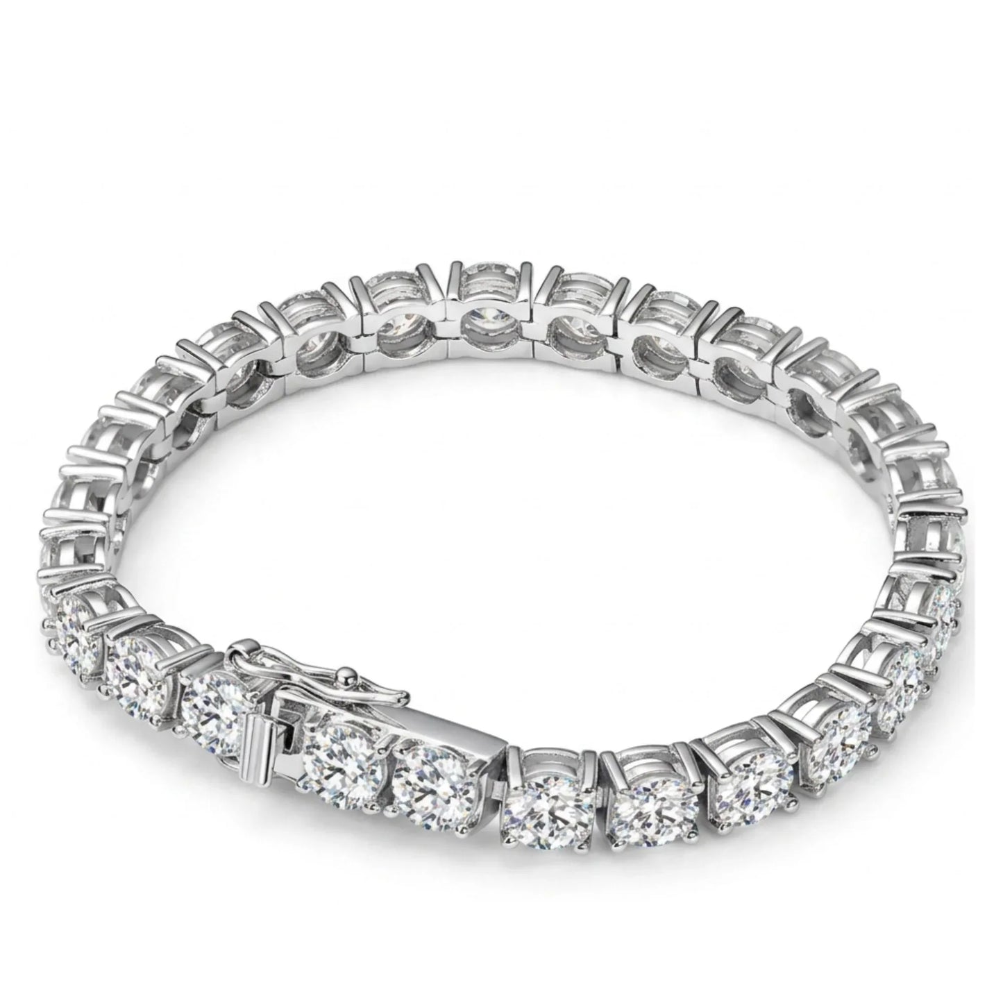 Ice Crown – Zircon Tennisarmband aus 925 Sterling Silber mit 18K Weißgold-Finish - Alyrah Jewellery