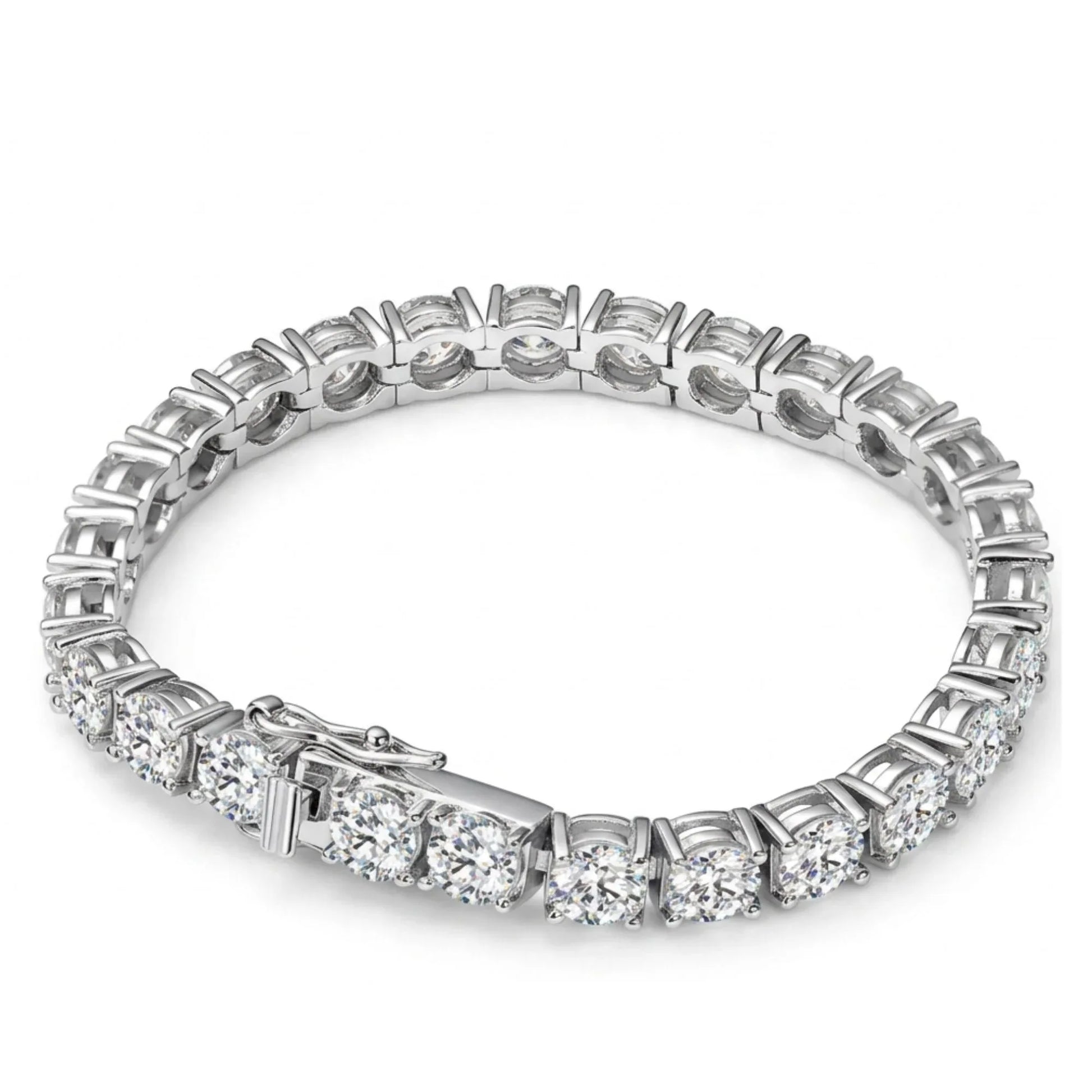 Ice Crown – Zircon Tennisarmband aus 925 Sterling Silber mit 18K Weißgold-Finish - Alyrah Jewellery