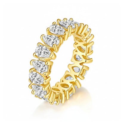 Urban Teardrop Eternity – Wassertropfen-Moissanit-Ewigkeitsring