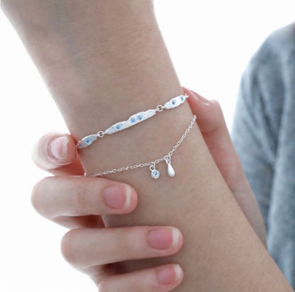 Lichtträne – Armband aus 925 Silber mit doppeltem CZ-Anhänger