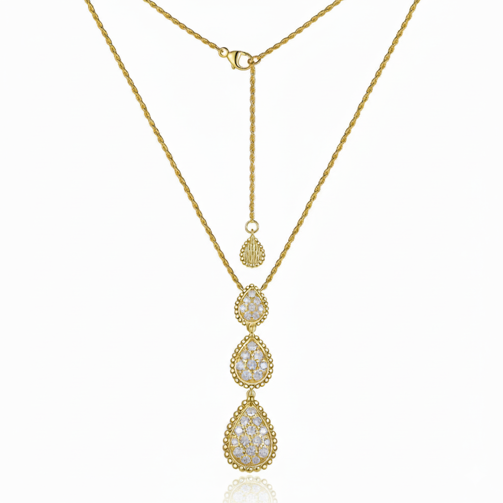 Boho Sparkle –Zirkonia-Tropfen-Anhänger