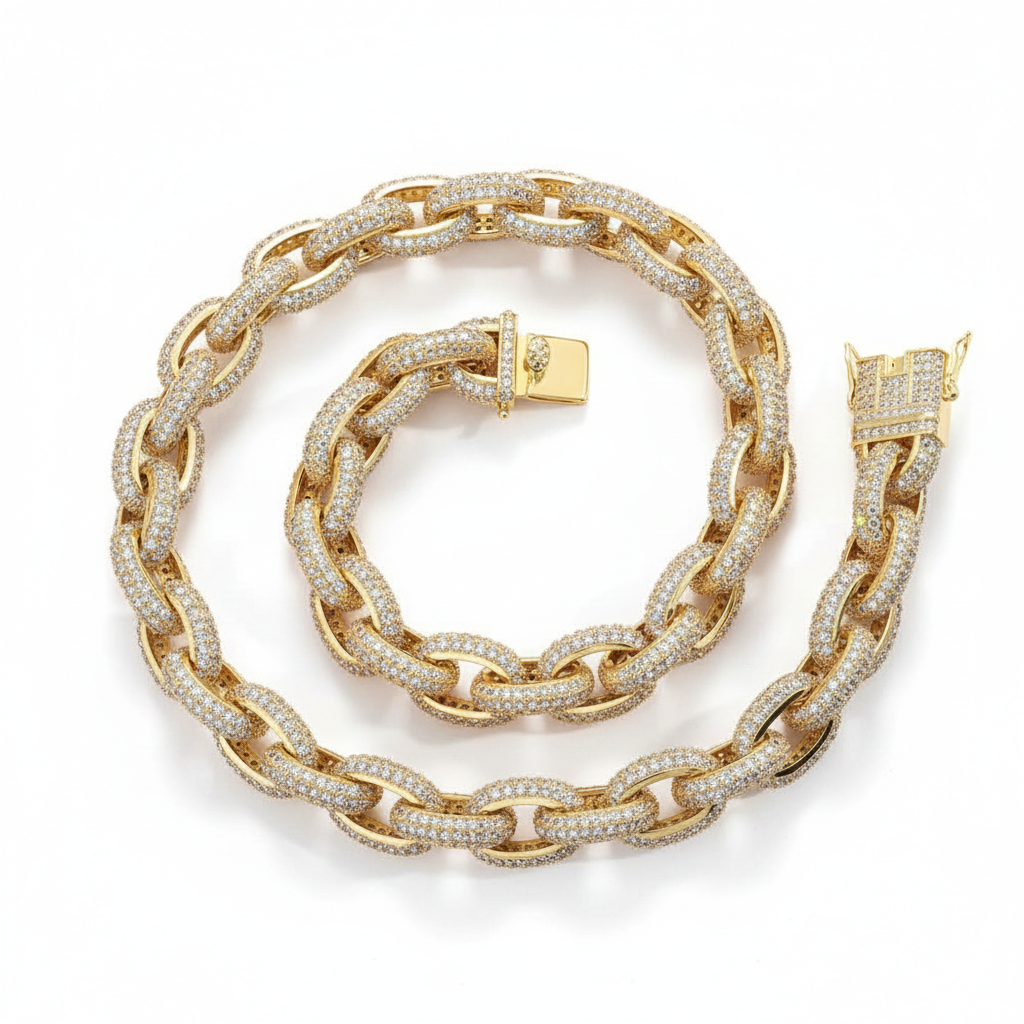 Ice Rope King – rope necklace with diamond embellishment