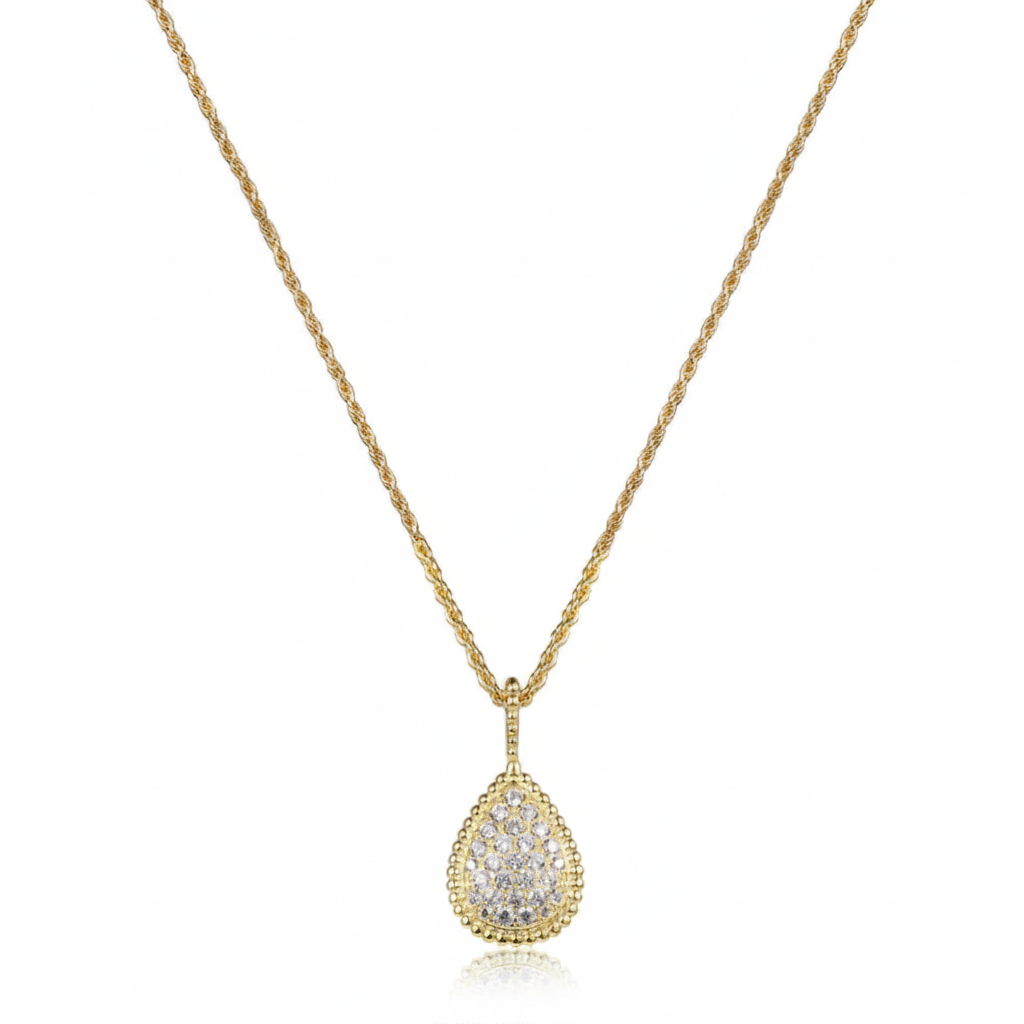 Boho Sparkle –Zirkonia-Tropfen-Anhänger