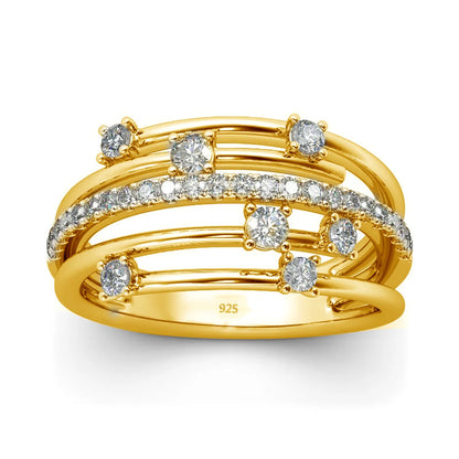 Golden Seven Spark – Moissanite Ring