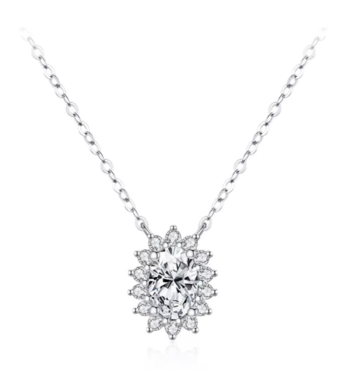 Radiant Geo – Collana con pendente in moissanite