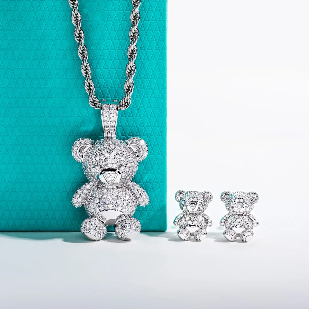 Bear Vibe – Moissanite Bären Schmuckset aus 925 Sterling Silber - Alyrah Jewellery