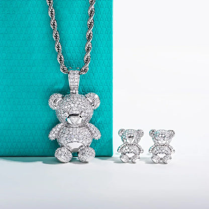 Bear Vibe – Moissanite Bären Schmuckset aus 925 Sterling Silber - Alyrah Jewellery