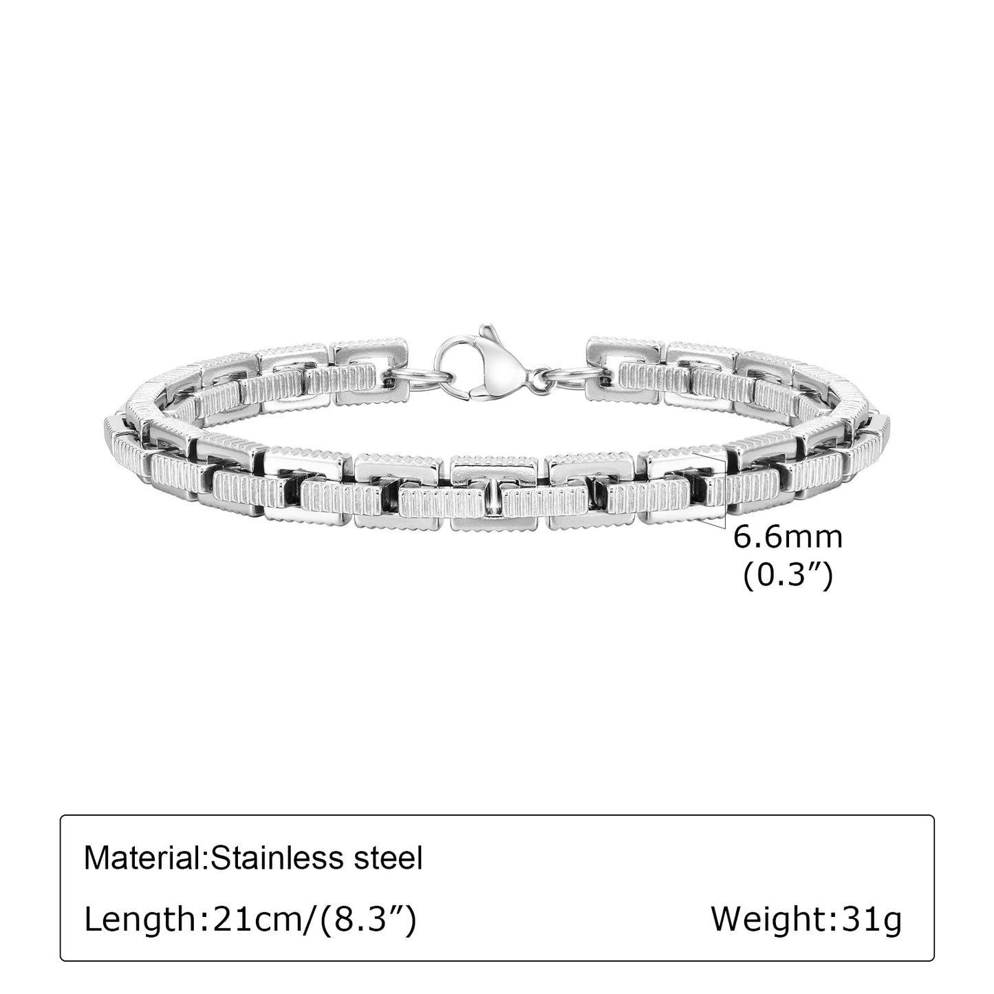 Iron Pulse – Heavy, handcrafted bracelet with rectangular links