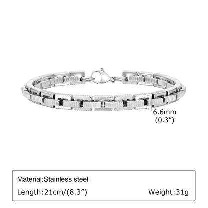 Iron Pulse – Heavy, handcrafted bracelet with rectangular links