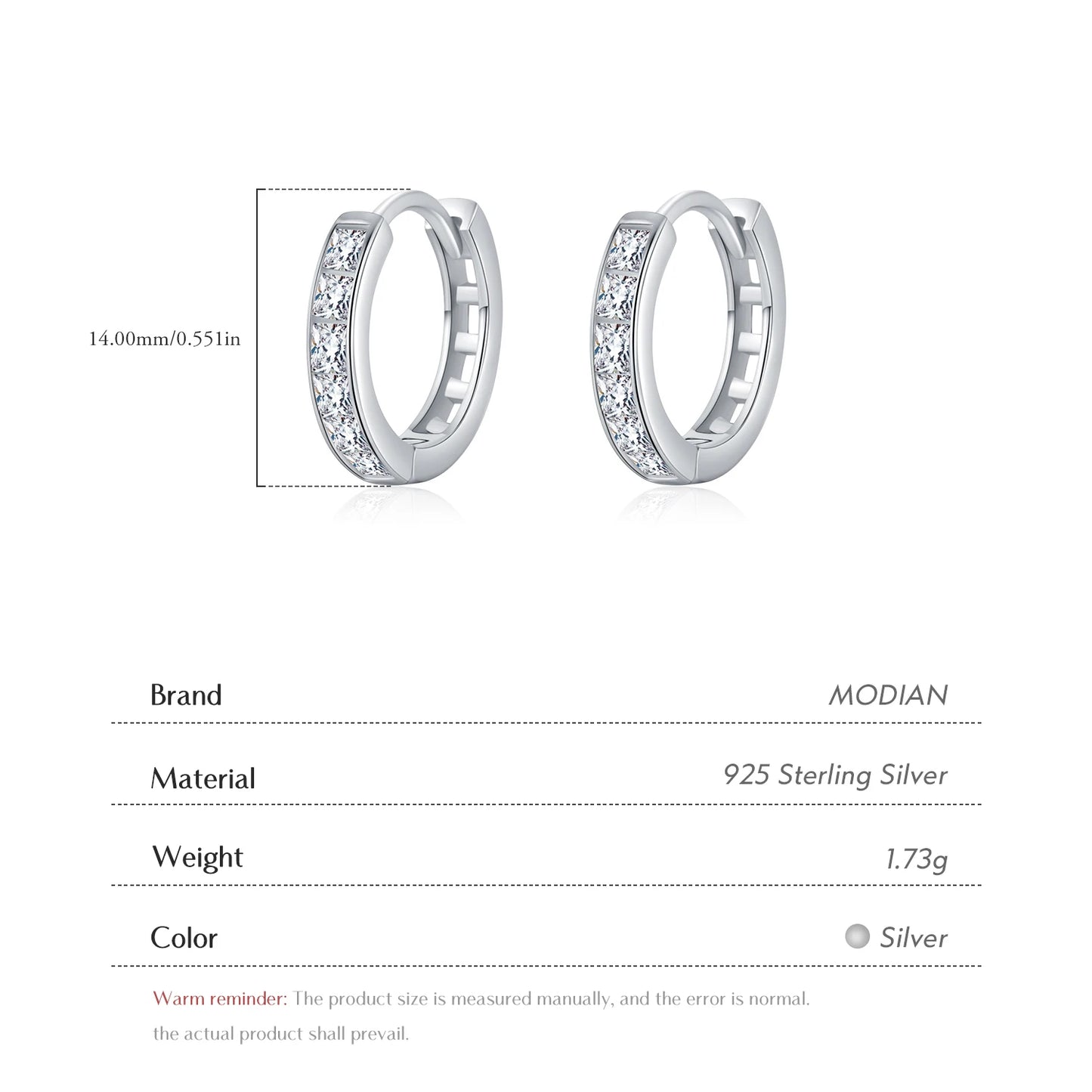 Urban Square – Sparkling Zirconia Hoop Earrings