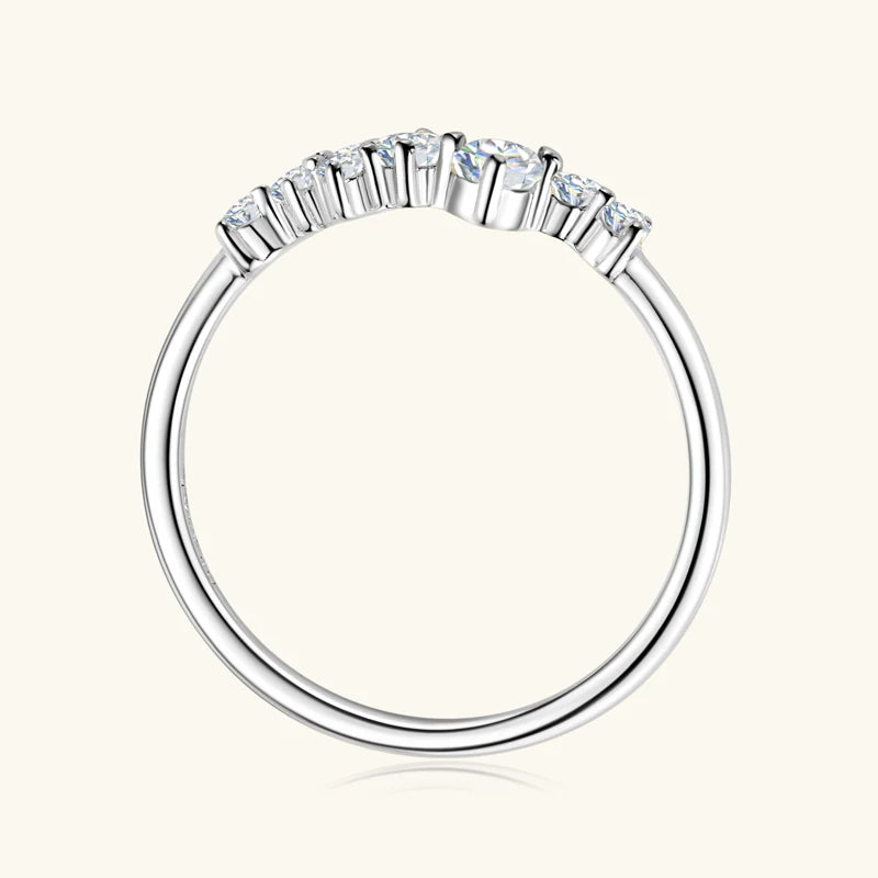 Celestial Glow – Ring und Halskette mit Moissanit-Cluster