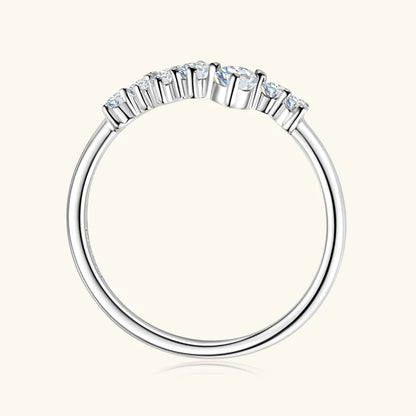 Celestial Glow – Ring und Halskette mit Moissanit-Cluster