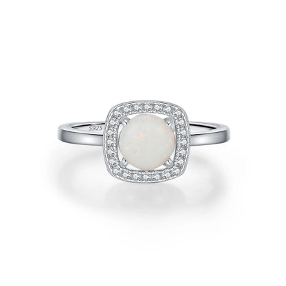 Urban Halo – Exquisite Square & Round Opal Ring