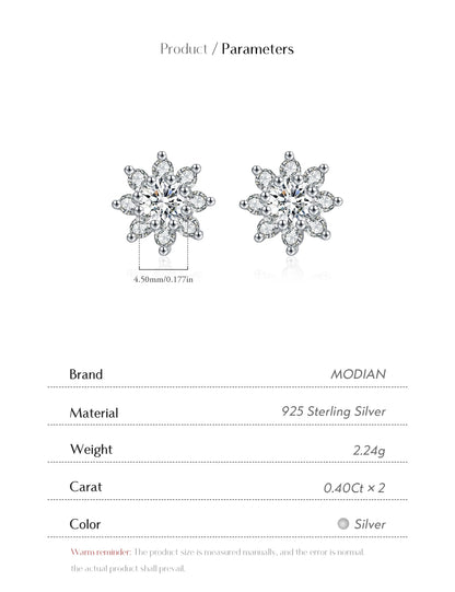 Urban Bloom – Moissanite Flower Stud Earrings