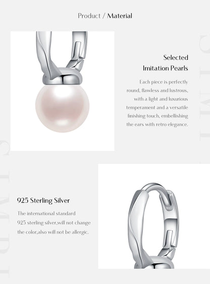 Ocean Whisper – Orecchini a cerchio con perle di conchiglia