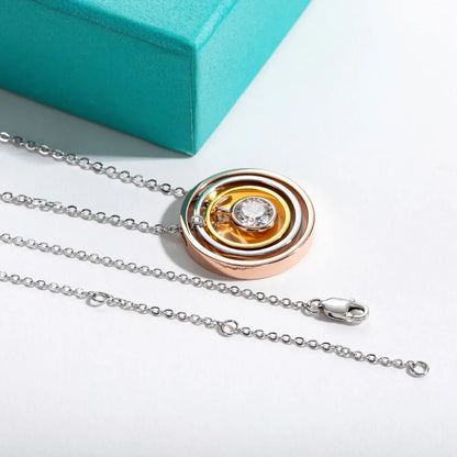 Eternal Love – Moissanite Partner Drei-Schichten Halskette aus 925 Sterling Silber - Alyrah Jewellery