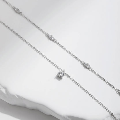 Eternal Radiance – Double-Layered Moissanite Pendant Necklace