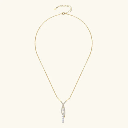 Strahlendes Y – 2-Karat Moissanite Anhänger Halskette aus Silber, Verstellbare Kette, Luxus Schmuck - Alyrah Jewellery