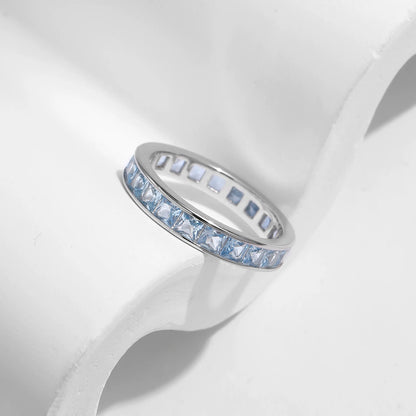 Celestial Prism – Square Zirconia Eternity Band