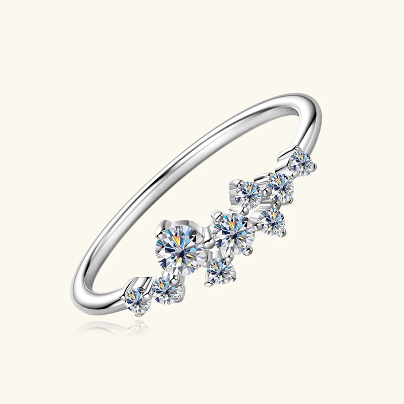 Celestial Glow – Ring und Halskette mit Moissanit-Cluster