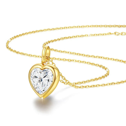 Ewige Liebe – Herzförmiger Moissanite Anhänger 14K Gold , Damen Halskette für Jubiläum, Hochzeit & Valentinstag - Alyrah Jewellery