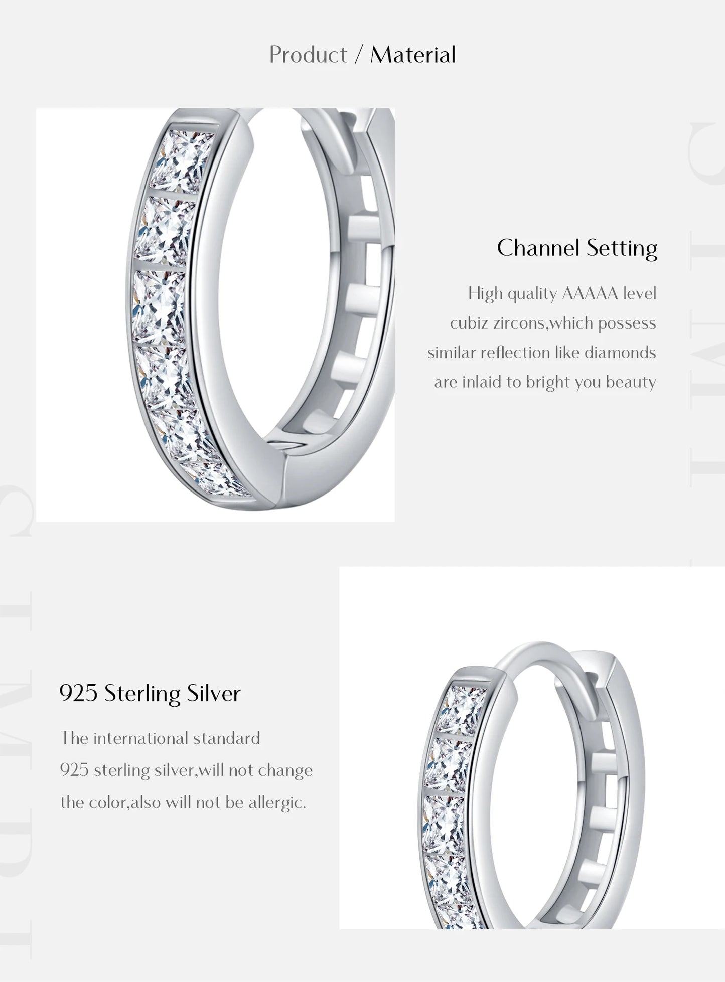 Urban Square – Sparkling Zirconia Hoop Earrings
